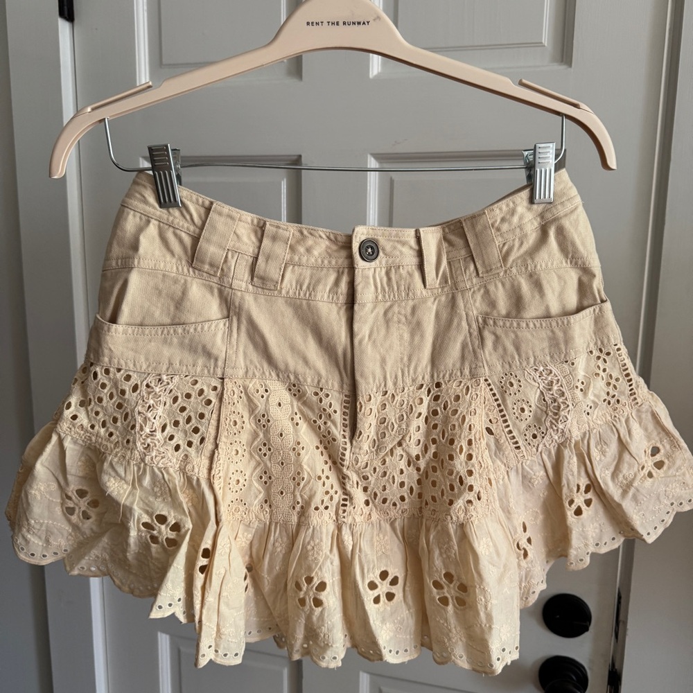 Free People Violet Eyelet Mini Skirt